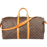 Louis Vuitton Canvas Monogram Keepall 55 Bandouliere
