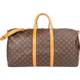 Louis Vuitton Canvas Monogram Keepall 55 Bandouliere