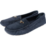 Prada Bleu Suede Triangle Mokassins (38)