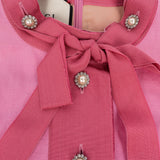 Gucci Pink Cotton Crystal Pearl Dress (DE32-34 / IT36-38)