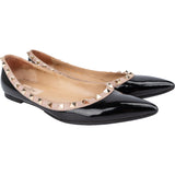 Valentino Black Patent Leather Rockstud Spikes Ballerinas (36,5)