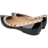 Valentino Black Patent Leather Rockstud Spikes Ballerinas (36,5)