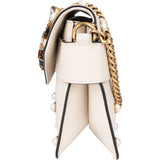 Gucci White Leather Queen Margaret Bee Crossbody Bag
