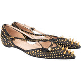Gucci Black Leather Spikes Ballerinas (37)