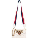 Gucci White Leather Queen Margaret Bee Crossbody Bag