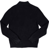 Hermès Black Strick Ribbed Zip-Up Cardigan (L)