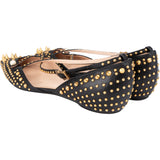 Gucci Black Leather Spikes Ballerinas (37)