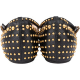 Gucci Black Leather Spikes Ballerinas (37)