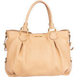 Miu Miu Beige Leather City Handbag