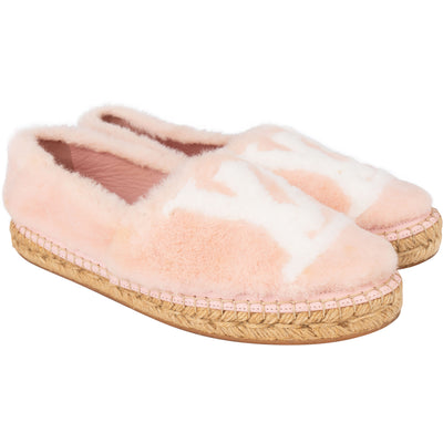 Louis Vuitton Pink Shearling Espadrilles (37) - vintageandkickz