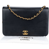 Chanel Blue Calfskin 80s Single Flap Shoulder Bag