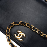 Chanel Blue Calfskin 80s Single Flap Shoulder Bag