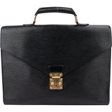 Louis Vuitton Noir Epi Leather Serviette Business Handbag