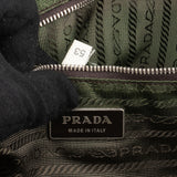 Prada Green Leather Triangle Shoulder Bag