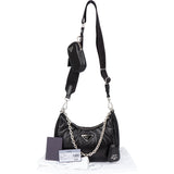 Prada Soft Leather Triangle Re-Edition Crossbody Bag