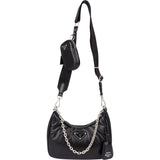 Prada Soft Leather Triangle Re-Edition Crossbody Bag