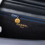 Chanel Blue Calfskin 80s Single Flap Shoulder Bag