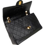 Chanel Quilted Lambskin 24K Gold Single Flap Crossbody Bag
