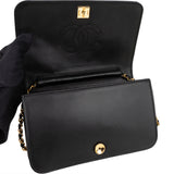 Chanel Quilted Lambskin 24K Gold Single Flap Crossbody Bag