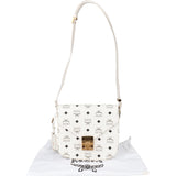 MCM White Visetos Monogram Patricia Crossbody Bag