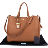Prada Brown Calfskin Vitello Handbag
