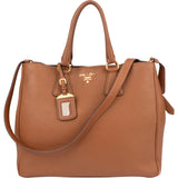 Prada Brown Calfskin Vitello Handbag