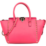 Valentino Garavani Neon Pink Leather Rockstud Handbag