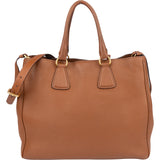Prada Brown Calfskin Vitello Handbag