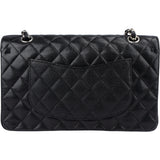 Chanel Quilted Caviar Leather Palladium Medium Double Flap Crossbody Bag