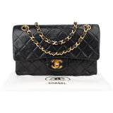 Chanel Quilted Lambskin 24K Gold Small Double Flap Crossbody Bag