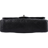 Chanel Quilted Caviar Leather Palladium Medium Double Flap Crossbody Bag