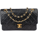 Chanel Quilted Lambskin 24K Gold Small Double Flap Crossbody Bag