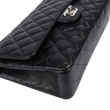Chanel Quilted Caviar Leather Palladium Medium Double Flap Crossbody Bag