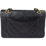 Chanel Quilted Lambskin 24K Gold Small Double Flap Crossbody Bag