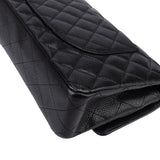 Chanel Quilted Caviar Leather Palladium Medium Double Flap Crossbody Bag