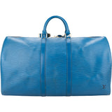 Louis Vuitton Bleu Epi Leather Keepall 55