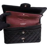 Chanel Quilted Caviar Leather Palladium Medium Double Flap Crossbody Bag