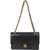 Chanel Quilted Lambskin 24K Gold Small Double Flap Crossbody Bag