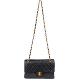 Chanel Quilted Lambskin 24K Gold Small Double Flap Crossbody Bag