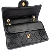 Chanel Quilted Lambskin 24K Gold Small Double Flap Crossbody Bag