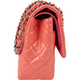 Chanel Quilted Patent Leather Jumbo Double Flap Crossbody Bag