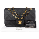 Chanel Quilted Lambskin 24K Gold Small Double Flap Crossbody Bag