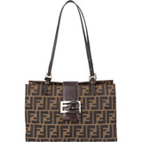 Fendi FF Monogram Baguette Buckle Shoulder Bag