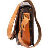 Louis Vuitton Canvas Monogram Cartouchiere MM Crossbody Bag