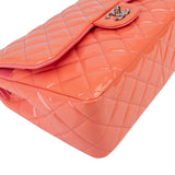 Chanel Quilted Patent Leather Jumbo Double Flap Crossbody Bag
