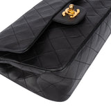 Chanel Quilted Lambskin 24K Gold Small Double Flap Crossbody Bag
