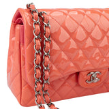 Chanel Quilted Patent Leather Jumbo Double Flap Crossbody Bag