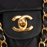 Chanel Quilted Lambskin 24K Gold Small Double Flap Crossbody Bag