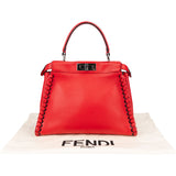 Fendi Limited Red Leather Peekaboo Handbag