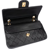 Chanel Quilted Lambskin 24K Gold Small Double Flap Crossbody Bag